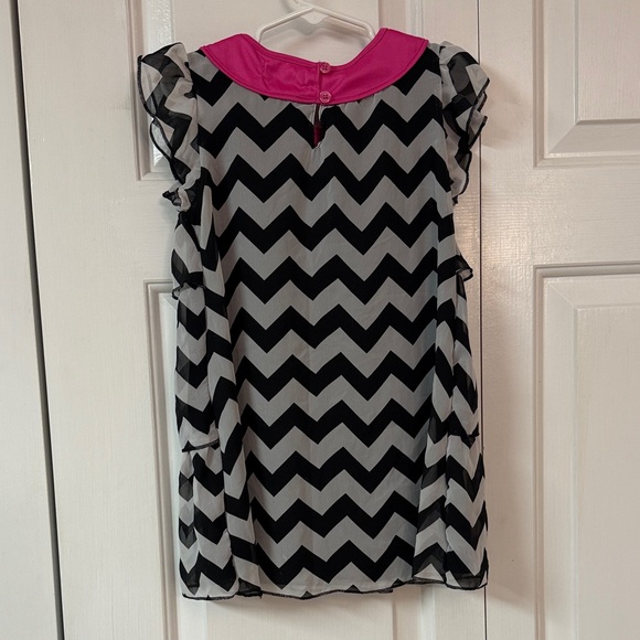 George Black and Pink Chevron Blouse - Picture 4 of 6